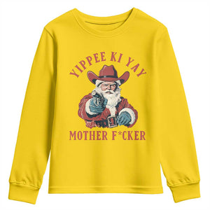 Yippee Ki Yay Mother Fcker Youth Sweatshirt Funny Santa Gun Christmas TS14 Daisy Print Your Wear