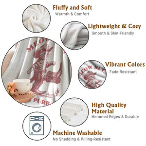 Funny Cowboy Cat Throw Blanket Western Rodeo Meow Ki Yay Mother Purrer TS14 Print Your Wear