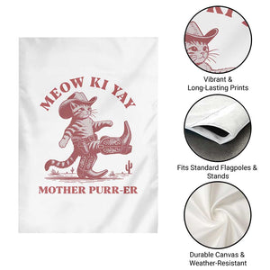 Funny Cowboy Cat Garden Flag Western Rodeo Meow Ki Yay Mother Purrer TS14 Print Your Wear