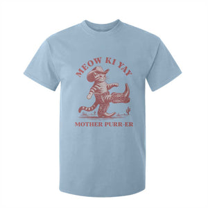 Funny Cowboy Cat T Shirt For Kid Western Rodeo Meow Ki Yay Mother Purrer TS14 Light Blue Print Your Wear