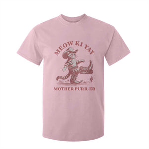 Funny Cowboy Cat T Shirt For Kid Western Rodeo Meow Ki Yay Mother Purrer TS14 Light Pink Print Your Wear