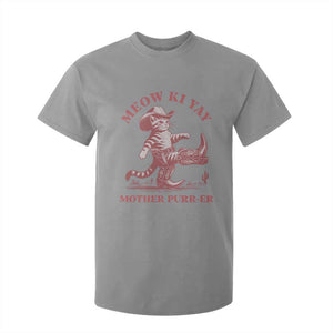 Funny Cowboy Cat T Shirt For Kid Western Rodeo Meow Ki Yay Mother Purrer TS14 Sport Gray Print Your Wear