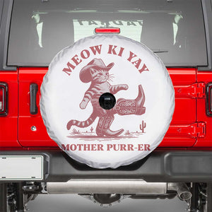 Funny Cowboy Cat Spare Tire Cover Western Rodeo Meow Ki Yay Mother Purrer TS14 White Print Your Wear