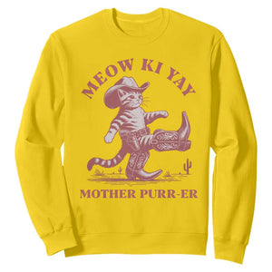 Funny Cowboy Cat Sweatshirt Western Rodeo Meow Ki Yay Mother Purrer TS14 Daisy Print Your Wear