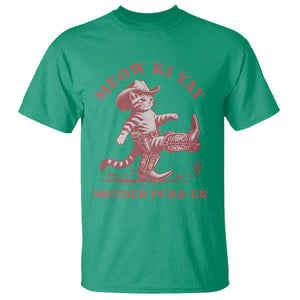 Funny Cowboy Cat T Shirt Western Rodeo Meow Ki Yay Mother Purrer TS14 Irish Green Print Your Wear