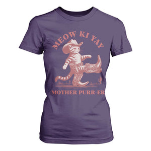 Funny Cowboy Cat T Shirt For Women Western Rodeo Meow Ki Yay Mother Purrer TS14 Purple Print Your Wear
