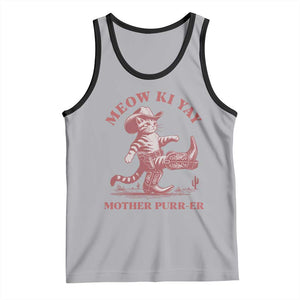 Funny Cowboy Cat Tank Top Western Rodeo Meow Ki Yay Mother Purrer TS14 Athletic Heather Black Print Your Wear