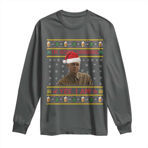 Ed Gein Christmas Long Sleeve Shirt I Am Going Drinking Yes I Am Christmas TS14 Dark Heather Print Your Wear