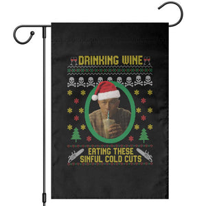 Ed Gein Christmas Garden Flag Drinking Wine Eating These Sinful Cold Cuts TS14 Black Print Your Wear