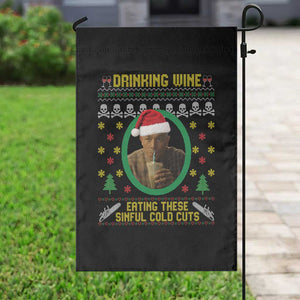 Ed Gein Christmas Garden Flag Drinking Wine Eating These Sinful Cold Cuts TS14 Print Your Wear