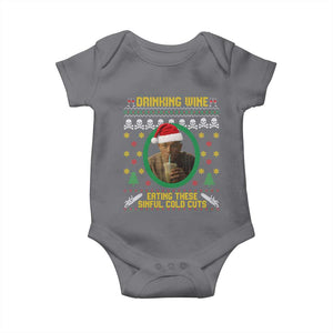 Ed Gein Christmas Baby Onesie Drinking Wine Eating These Sinful Cold Cuts TS14 Charcoal Print Your Wear