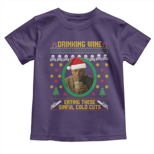 Ed Gein Christmas Toddler T Shirt Drinking Wine Eating These Sinful Cold Cuts TS14 Purple Print Your Wear
