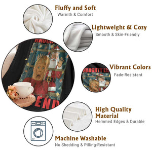 Santa Christmas Movie Funny Throw Blanket Naughty List Legend TS14 Print Your Wear