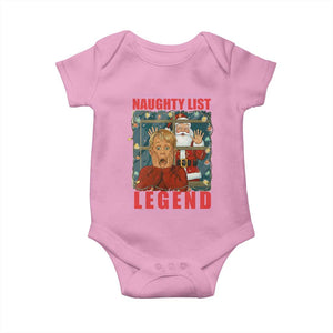 Santa Christmas Movie Funny Baby Onesie Naughty List Legend TS14 Light Pink Print Your Wear