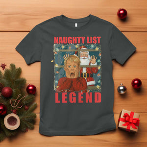 Santa Christmas Movie Funny T Shirt Naughty List Legend TS14 Dark Heather Print Your Wear