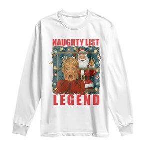 Santa Christmas Movie Funny Long Sleeve Shirt Naughty List Legend TS14 White Print Your Wear