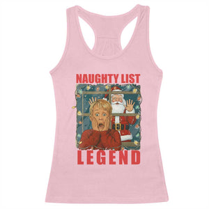 Santa Christmas Movie Funny Racerback Tank Top Naughty List Legend TS14 Light Pink Print Your Wear