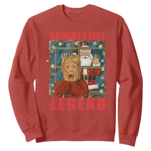 Santa Christmas Movie Funny Sweatshirt Naughty List Legend TS14 Red Print Your Wear