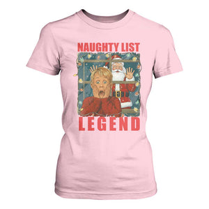 Santa Christmas Movie Funny T Shirt For Women Naughty List Legend TS14 Light Pink Print Your Wear