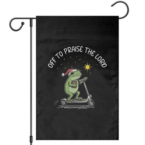 Funny Frog Christian Garden Flag Off To Praise The Lord TS14 Black Print Your Wear