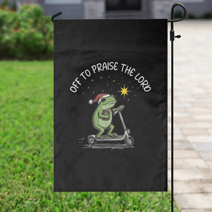 Funny Frog Christian Garden Flag Off To Praise The Lord TS14 Print Your Wear