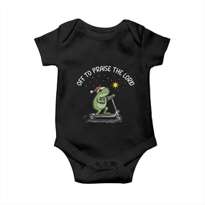 Funny Frog Christian Baby Onesie Off To Praise The Lord TS14 Black Print Your Wear