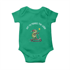 Funny Frog Christian Baby Onesie Off To Praise The Lord TS14 Irish Green Print Your Wear