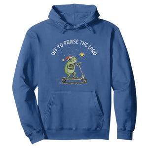 Funny Frog Christian Hoodie Off To Praise The Lord TS14 Royal Blue Print Your Wear