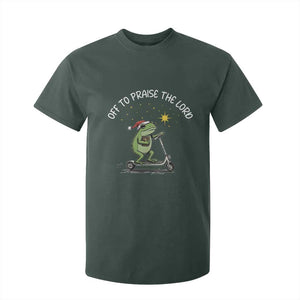 Funny Frog Christian T Shirt For Kid Off To Praise The Lord TS14 Dark Forest Green Print Your Wear