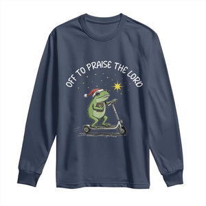 Funny Frog Christian Long Sleeve Shirt Off To Praise The Lord TS14 Navy Print Your Wear