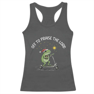 Funny Frog Christian Racerback Tank Top Off To Praise The Lord TS14 Dark Heather Print Your Wear