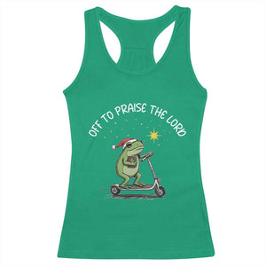 Funny Frog Christian Racerback Tank Top Off To Praise The Lord TS14 Irish Green Print Your Wear