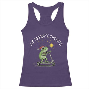 Funny Frog Christian Racerback Tank Top Off To Praise The Lord TS14 Purple Print Your Wear