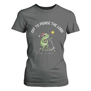 Funny Frog Christian T Shirt For Women Off To Praise The Lord TS14 Dark Heather Print Your Wear