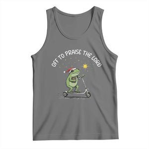 Funny Frog Christian Tank Top Off To Praise The Lord TS14 Black Heather Print Your Wear