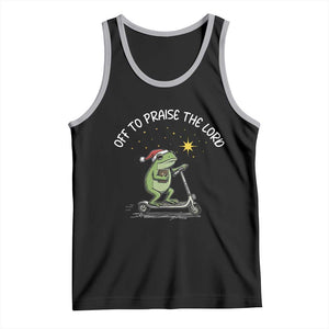 Funny Frog Christian Tank Top Off To Praise The Lord TS14 Black Athletic Heather Print Your Wear