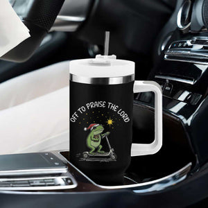 Funny Frog Christian Tumbler With Handle Off To Praise The Lord TS14 Print Your Wear