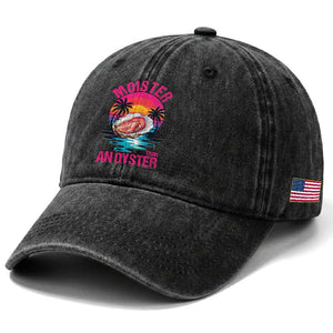 Moister Than An Oyster Washed Cotton Baseball Cap Funny Inappropriate Adult Humor Women TS14 Print Your Wear