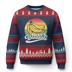 That's Bananas Ugly Christmas Sweater Funny Banana Lover Saying TS14 Navy Red Print Your Wear