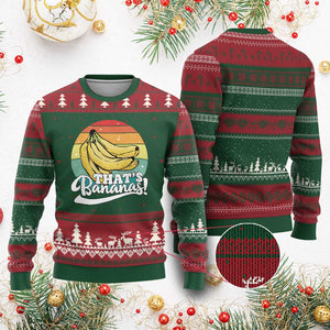 That's Bananas Ugly Christmas Sweater Funny Banana Lover Saying TS14 Red Green Print Your Wear