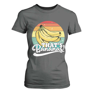 That's Bananas T Shirt For Women Funny Banana Lover Saying TS14 Dark Heather Print Your Wear