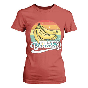 That's Bananas T Shirt For Women Funny Banana Lover Saying TS14 Red Print Your Wear