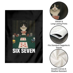 67 Poker Cat Garden Flag Funny Six Seven Meme TS14 Print Your Wear