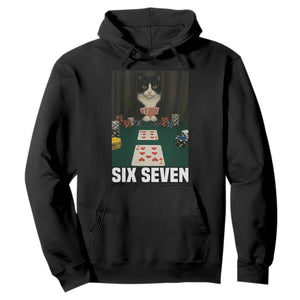 67 Poker Cat Hoodie Funny Six Seven Meme TS14 Black Print Your Wear