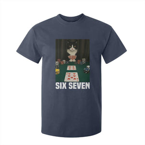 67 Poker Cat T Shirt For Kid Funny Six Seven Meme TS14 Navy Print Your Wear