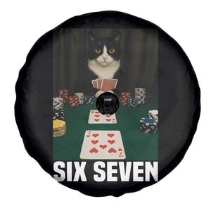 67 Poker Cat Spare Tire Cover Funny Six Seven Meme TS14 Print Your Wear