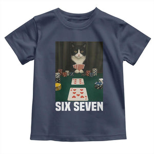 67 Poker Cat Toddler T Shirt Funny Six Seven Meme TS14 Navy Print Your Wear