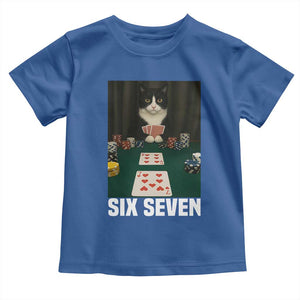 67 Poker Cat Toddler T Shirt Funny Six Seven Meme TS14 Royal Blue Print Your Wear