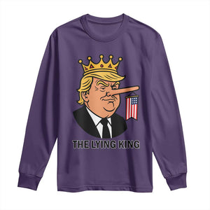 The Lying King Trump Long Sleeve Shirt Funny Political Satire TS14 Purple Print Your Wear