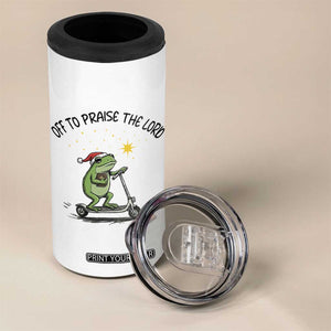 Off To Praise The Lord 4 in 1 Can Cooler Tumbler Funny Frog Christian TS14 Print Your Wear
